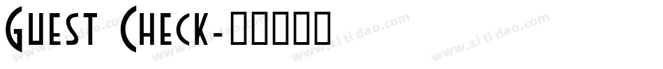 Guest Check字体转换